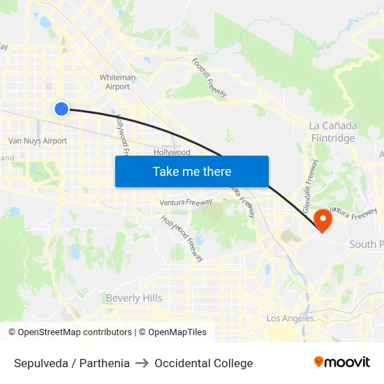 Sepulveda / Parthenia to Occidental College map