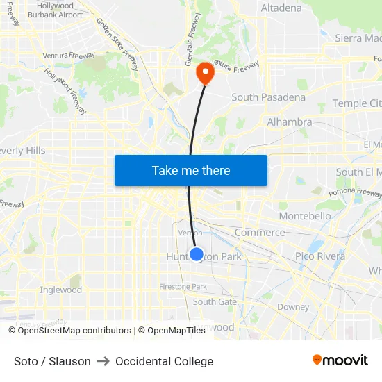Soto / Slauson to Occidental College map