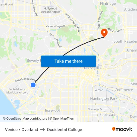 Venice / Overland to Occidental College map
