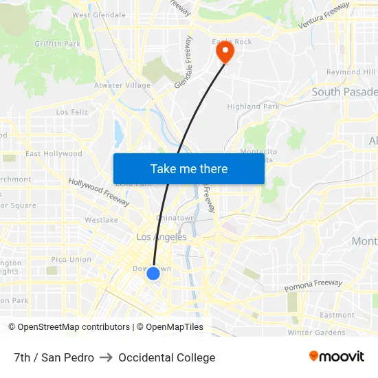 7th / San Pedro to Occidental College map