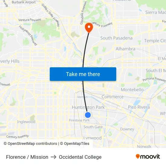 Florence / Mission to Occidental College map