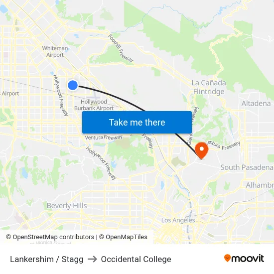 Lankershim / Stagg to Occidental College map