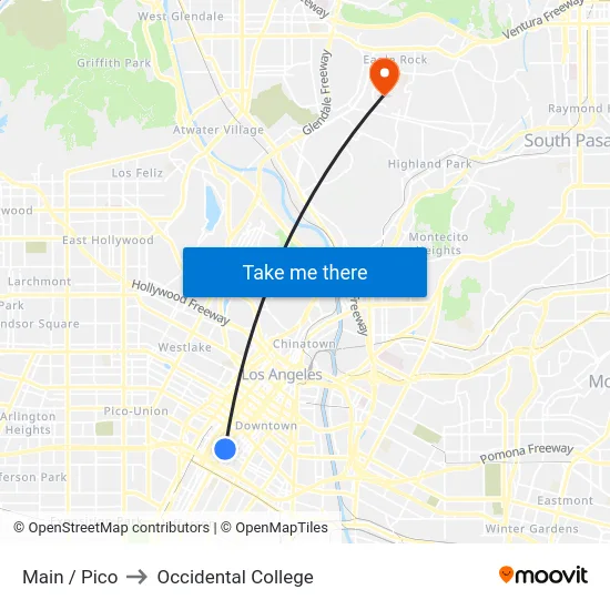 Main / Pico to Occidental College map