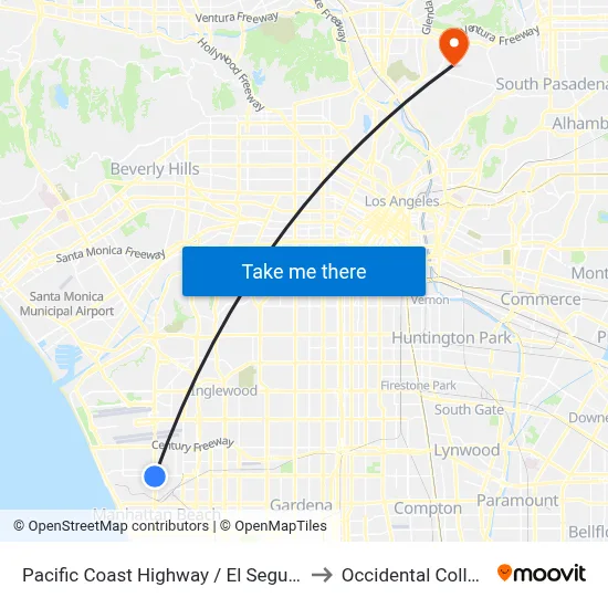 Pacific Coast Highway / El Segundo to Occidental College map