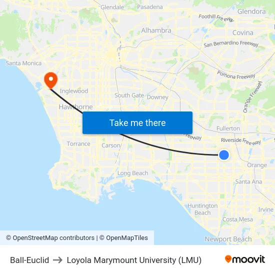 Ball-Euclid to Loyola Marymount University (LMU) map