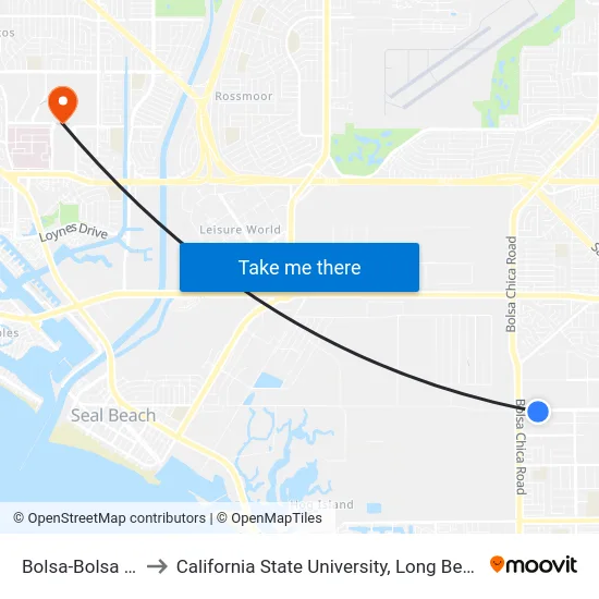 Bolsa-Bolsa Chica to California State University, Long Beach (CSULB) map