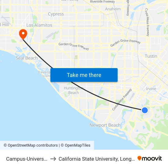 Campus-University Center to California State University, Long Beach (CSULB) map