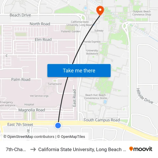 7th-Channel to California State University, Long Beach (CSULB) map