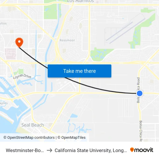Westminster-Bolsa Chica to California State University, Long Beach (CSULB) map