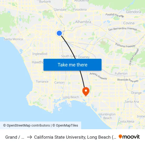 Grand / 3rd to California State University, Long Beach (CSULB) map