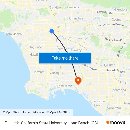 Pico to California State University, Long Beach (CSULB) map