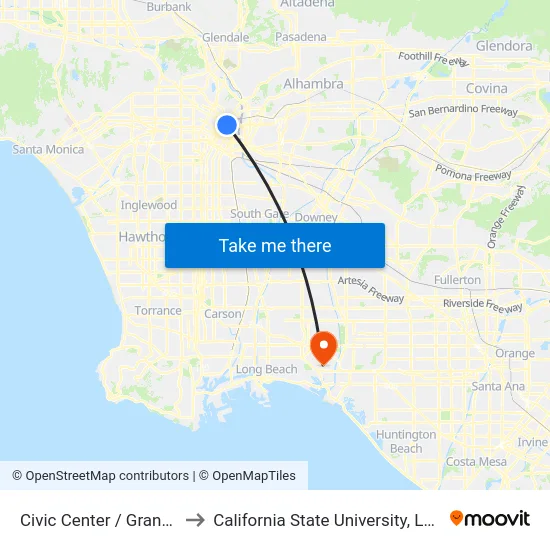 Civic Center / Grand Park Station to California State University, Long Beach (CSULB) map