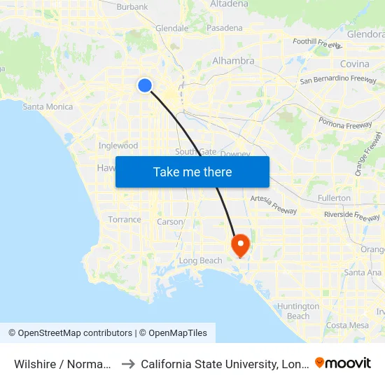 Wilshire / Normandie Station to California State University, Long Beach (CSULB) map