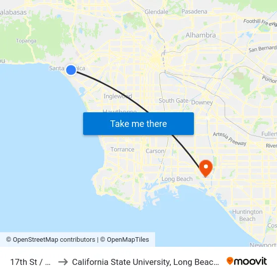 17th St / SMC to California State University, Long Beach (CSULB) map