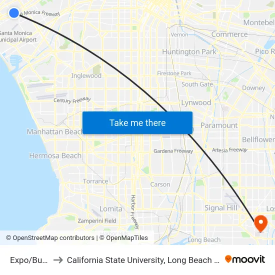 Expo/Bundy to California State University, Long Beach (CSULB) map