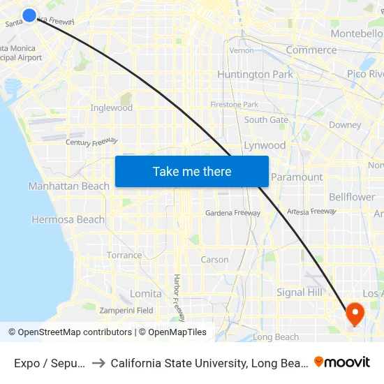 Expo / Sepulveda to California State University, Long Beach (CSULB) map