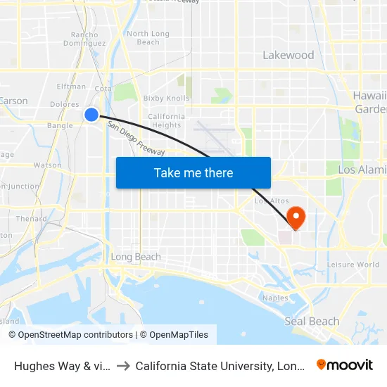 Hughes Way & via Oro NW to California State University, Long Beach (CSULB) map