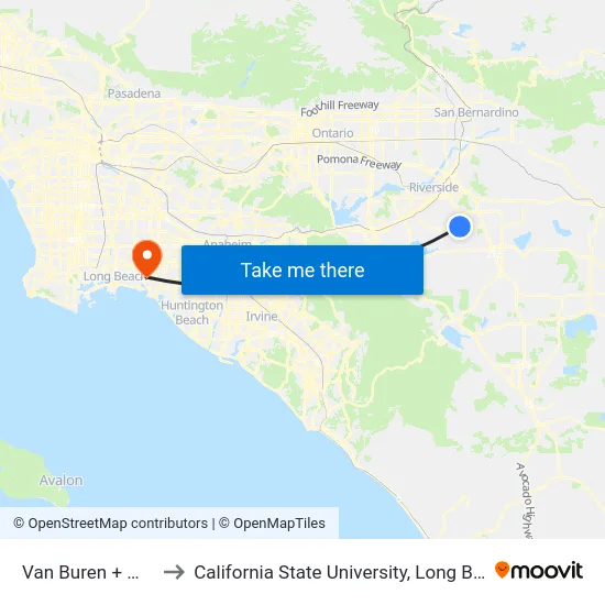 Van Buren + Wood Rd to California State University, Long Beach (CSULB) map