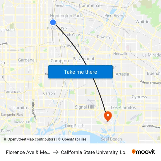 Florence Ave & Metro Blue Line to California State University, Long Beach (CSULB) map