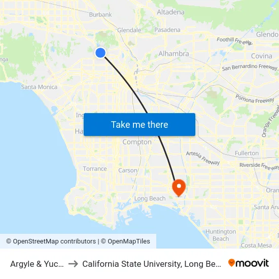 Argyle & Yucca St. to California State University, Long Beach (CSULB) map
