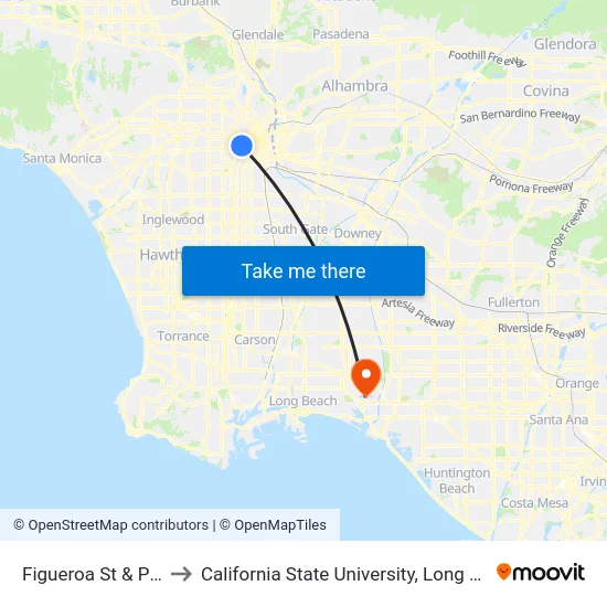 Figueroa St & Pico Blvd to California State University, Long Beach (CSULB) map