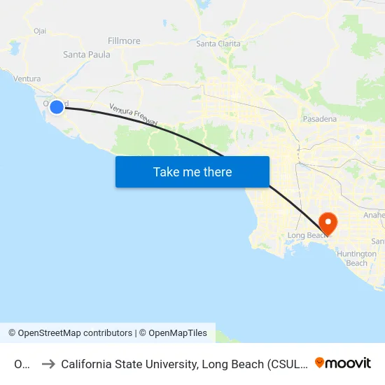 OTC to California State University, Long Beach (CSULB) map