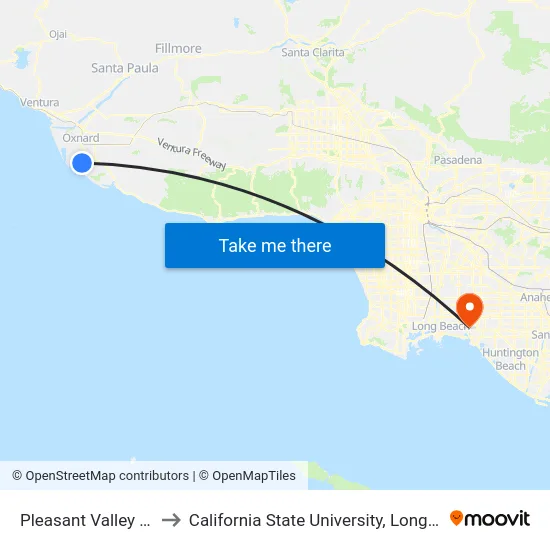 Pleasant Valley & Saviers to California State University, Long Beach (CSULB) map