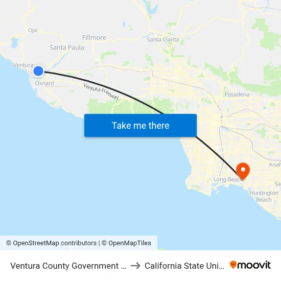 Ventura County Government Center (NW Victoria Ave/Telephone Rd) to California State University, Long Beach (CSULB) map