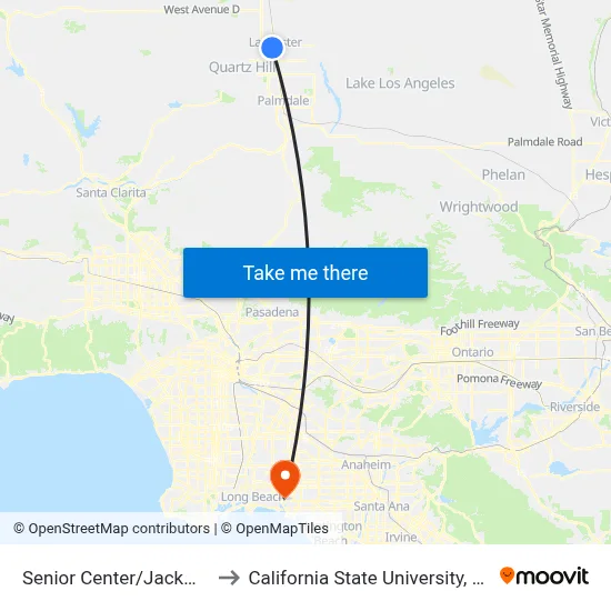 Senior Center/Jackman St. (771438) to California State University, Long Beach (CSULB) map