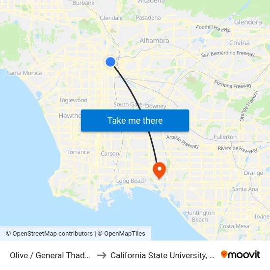 Olive / General Thaddeus Kosciuszko to California State University, Long Beach (CSULB) map