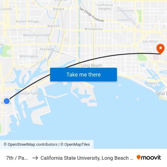 7th / Pacific to California State University, Long Beach (CSULB) map