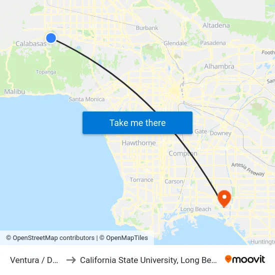 Ventura / De Soto to California State University, Long Beach (CSULB) map