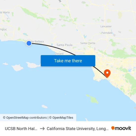 UCSB North Hall Inbound to California State University, Long Beach (CSULB) map