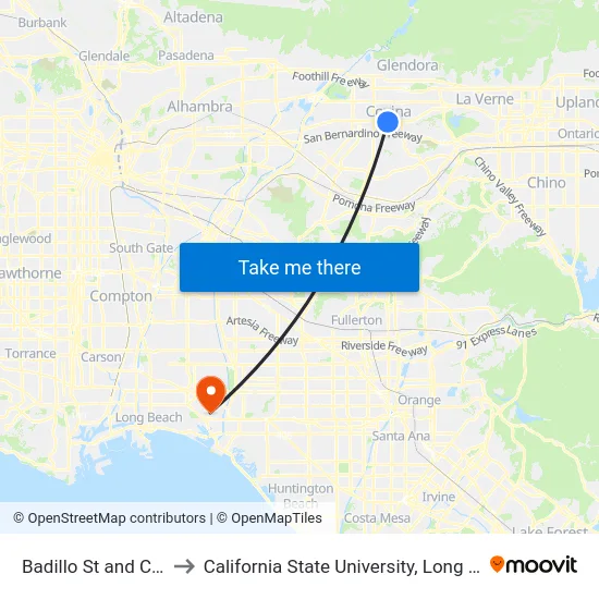 Badillo St and Citrus Ave to California State University, Long Beach (CSULB) map