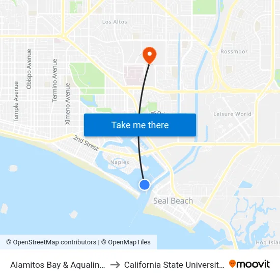 Alamitos Bay & Aqualink Dock Drop - Off Only to California State University, Long Beach (CSULB) map