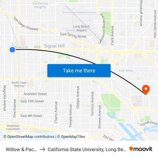 Willow & Pacific SE to California State University, Long Beach (CSULB) map