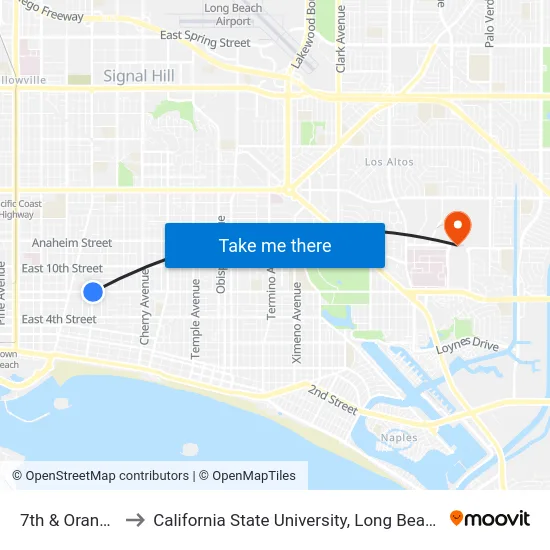 7th & Orange SE to California State University, Long Beach (CSULB) map