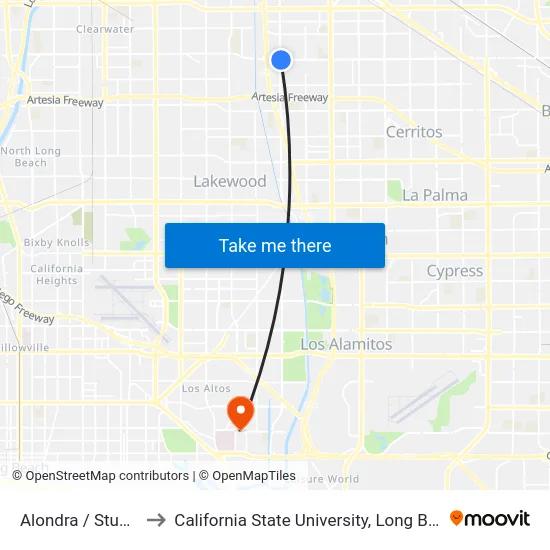 Alondra / Studebaker to California State University, Long Beach (CSULB) map