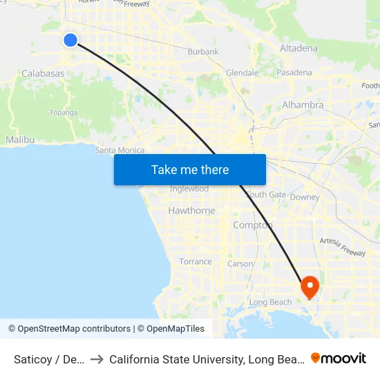 Saticoy / De Soto to California State University, Long Beach (CSULB) map