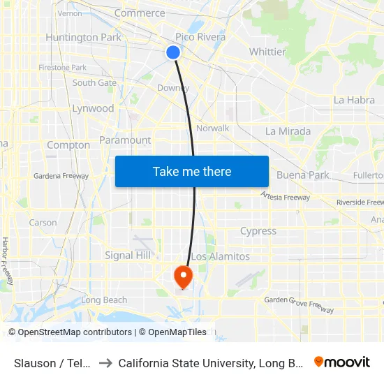 Slauson / Telegraph to California State University, Long Beach (CSULB) map