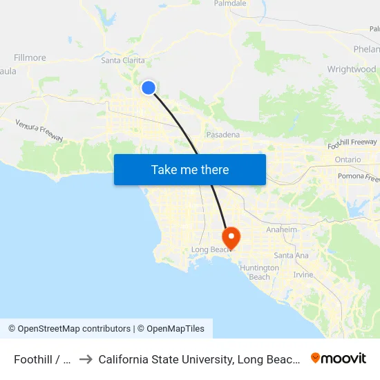 Foothill / Polk to California State University, Long Beach (CSULB) map