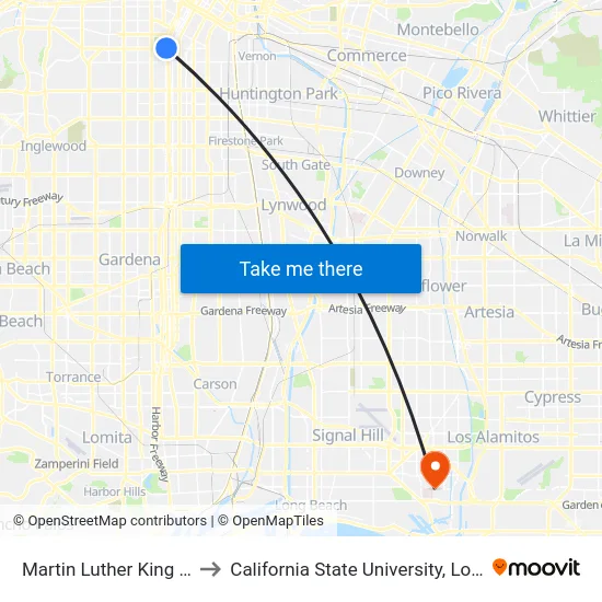 Martin Luther King Jr / Figueroa to California State University, Long Beach (CSULB) map