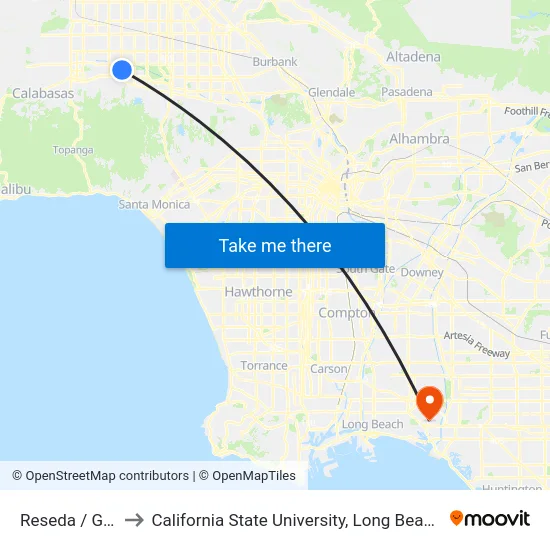 Reseda / G Line to California State University, Long Beach (CSULB) map