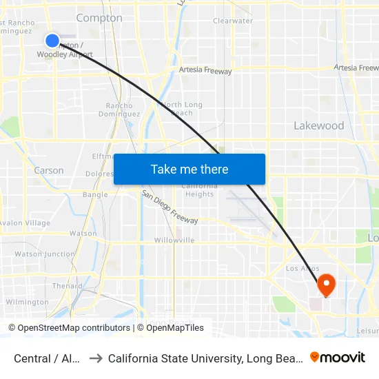 Central / Alondra to California State University, Long Beach (CSULB) map