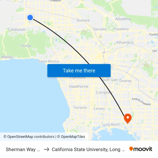 Sherman Way / Mason to California State University, Long Beach (CSULB) map