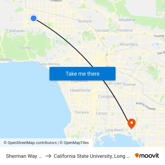 Sherman Way / Corbin to California State University, Long Beach (CSULB) map