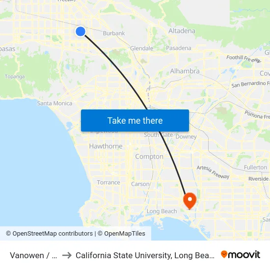 Vanowen / Ethel to California State University, Long Beach (CSULB) map
