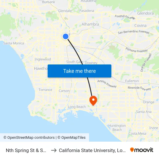 Nth Spring St & STH Spring St to California State University, Long Beach (CSULB) map