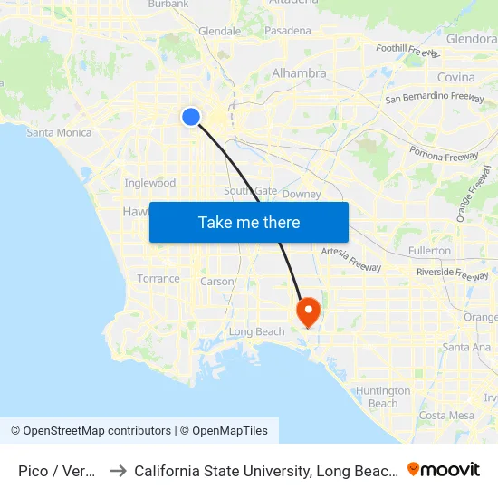 Pico / Vermont to California State University, Long Beach (CSULB) map