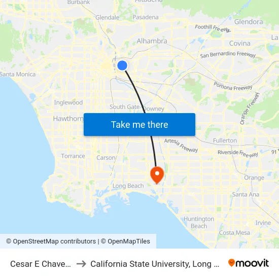 Cesar E Chavez / Soto to California State University, Long Beach (CSULB) map